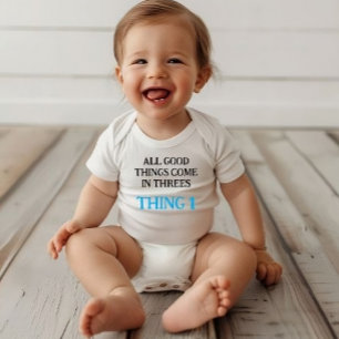 Jongen een stuk voor triplets, triplets cadeau ide romper