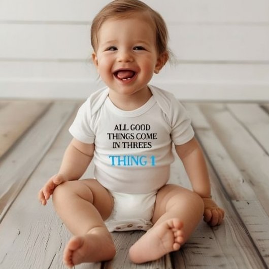 Jongen een stuk voor triplets, triplets cadeau ide romper