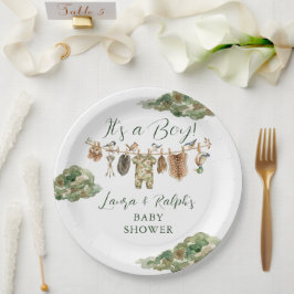 Jongen Eend Jacht Baby Shower Papieren Bordje