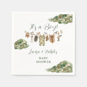 Jongen Eend Jacht Baby Shower Servet