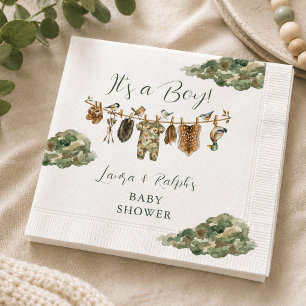 Jongen Eend Jacht Baby Shower Servet