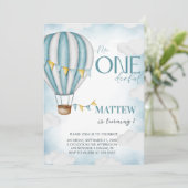 Jongen EenDerful Hete Luchtballon Eerste Verjaarda Kaart (Staand voorkant)