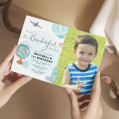 Jongen EenDerful Hete Luchtballon Eerste Verjaarda Kaart