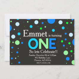 Jongen Eerste Blauw Groen Koolbord Kaart