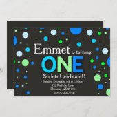 Jongen Eerste Blauw Groen Koolbord Kaart (Voorkant / Achterkant)