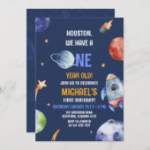 Jongen eerste buitenruimteschets 1e verjaardag kaart (Voorkant / Achterkant)