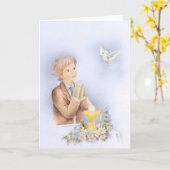 Jongen Eerste communie bevestigingsgeschenk Kaart (Gele Bloem)