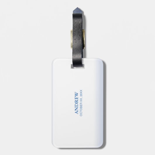 Jongen Eerste Communie, Chalice met host en Grapes Bagagelabel (Achterkant verticaal)