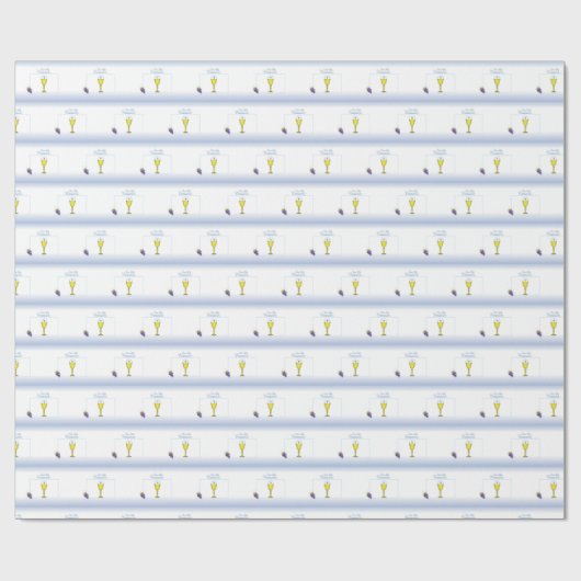 Jongen Eerste Communie, Chalice met host en Grapes Cadeaupapier (Vlak)