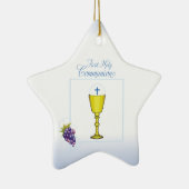 Jongen Eerste Communie, Chalice met host en Grapes Keramisch Ornament (Rechts)