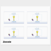 Jongen Eerste Communie, Chalice met host en Grapes Rechthoekige Sticker (Vel)