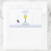 Jongen Eerste Communie, Chalice met host en Grapes Rechthoekige Sticker (Tas)