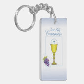 Jongen Eerste Communie, Chalice met host en Grapes Sleutelhanger (Voorkant Links)