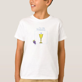 Jongen Eerste Communie, Chalice met host en Grapes T-shirt
