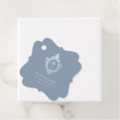 Jongen Eerste Communie Stoffig Blauw Elegant Kreef Bedankjes Labels (In situ)