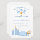 Jongen eerste communie uitnodiging (Voorkant / Achterkant)