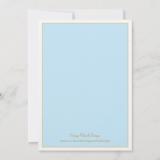 Jongen eerste communiqué-uitnodiging - blauw kaart (Achterkant)