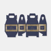 Jongen eerste communistische marineblauw  gouden R Bedankdoosjes (Uitgevouwen)