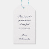 Jongen eerste communistische marineboot Blue Faux  Cadeaulabel (Achterkant)