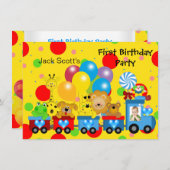 Jongen eerste geboorte 1e trein foto dierentuin kaart (Voorkant / Achterkant)