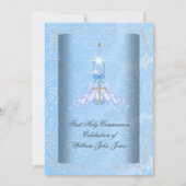 Jongen eerste Heilige Commune Blauwe Boys Kaart (Voorkant)