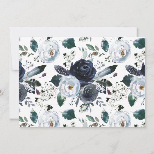 Jongen Eerste Heilige Communie blauwe bloemenfoto Kaart (Achterkant)