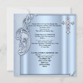 Jongen eerste Heilige Communie Blauwe Foto Bevesti Kaart (Achterkant)