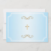 Jongen eerste Heilige Communie Dank je kaart (Achterkant)