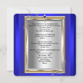 Jongen eerste Heilige Communie Silver Gold Royal B Kaart (Achterkant)