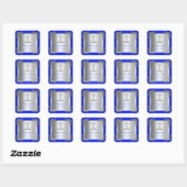 Jongen eerste Heilige Communie Silver Royal Blue 2 Vierkante Sticker (Vel)