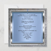 Jongen eerste Heilige Communie Silver Royal Blue 4 Kaart (Achterkant)