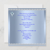 Jongen eerste Heilige Communie White Lace Blue Pea Kaart (Achterkant)