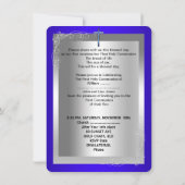 Jongen Eerste Heilige Communie Zilver Royal Blue R Kaart (Achterkant)