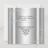 Jongen eerste Heilige Communie Zilver White Blue Kaart (Achterkant)