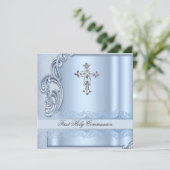 Jongen eerste Heilige Communistische Blauwe Bevest Kaart (Staand voorkant)