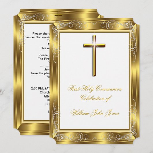 Jongen eerste Heilige Communistische Witte Kruis 2 Kaart (Voorkant / Achterkant)