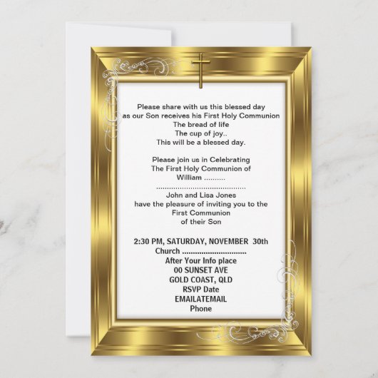 Jongen eerste Heilige Communistische Witte Kruis 3 Kaart (Achterkant)