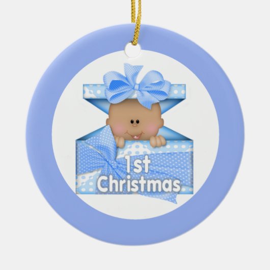 Jongen eerste kerkerst 2 keramisch ornament (Voorkant)