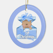 Jongen eerste kerkerst 2 keramisch ornament (Links)