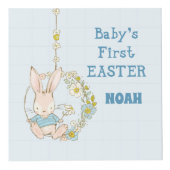 Jongen eerste paasbundel op het gebied van de bloe kubus (Voorkant)