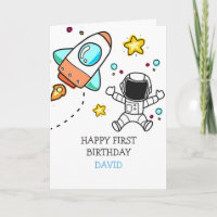 Jongen Eerste Verjaardag Astronaut Buitenste Ruimt