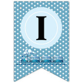 Jongen Eerste Verjaardag Blauwe Treinen Vlaggetjes (Tweede vlag)