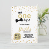 Jongen, eerste verjaardag de heer Onederful First Kaart (Staand voorkant)