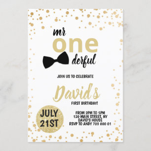 Jongen, eerste verjaardag de heer Onederful First Kaart