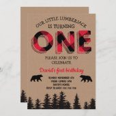 Jongen eerste verjaardag Lumberjack Red Flannel Pa Kaart (Voorkant / Achterkant)