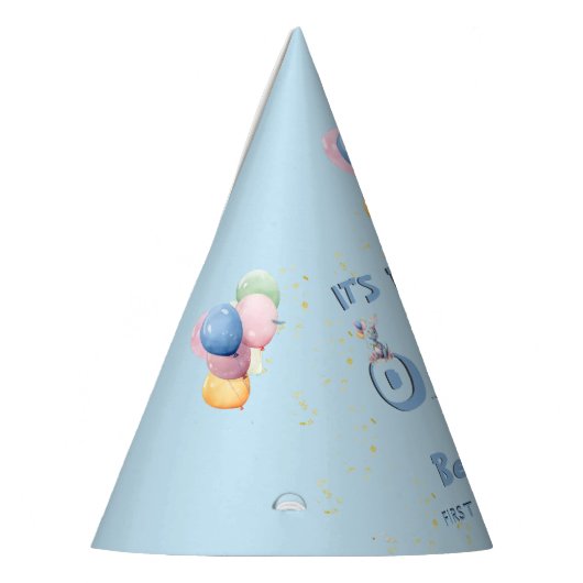 Jongen Eerste Verjaardag Plezier Een Dinosaurus 1e Feesthoedjes (Links)