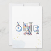 Jongen Eerste Verjaardag Plezier Een Dinosaurus Kaart (Achterkant)