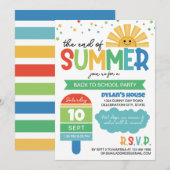Jongen Einde zomer Terug naar schoolfeest Kaart (Voorkant / Achterkant)