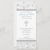 Jongen Elegant Cross Christening Uitnodigingen (Voorkant)