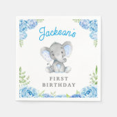 Jongen Elephant 1e 2e verjaardag Little Peanut Servet (Voorkant)